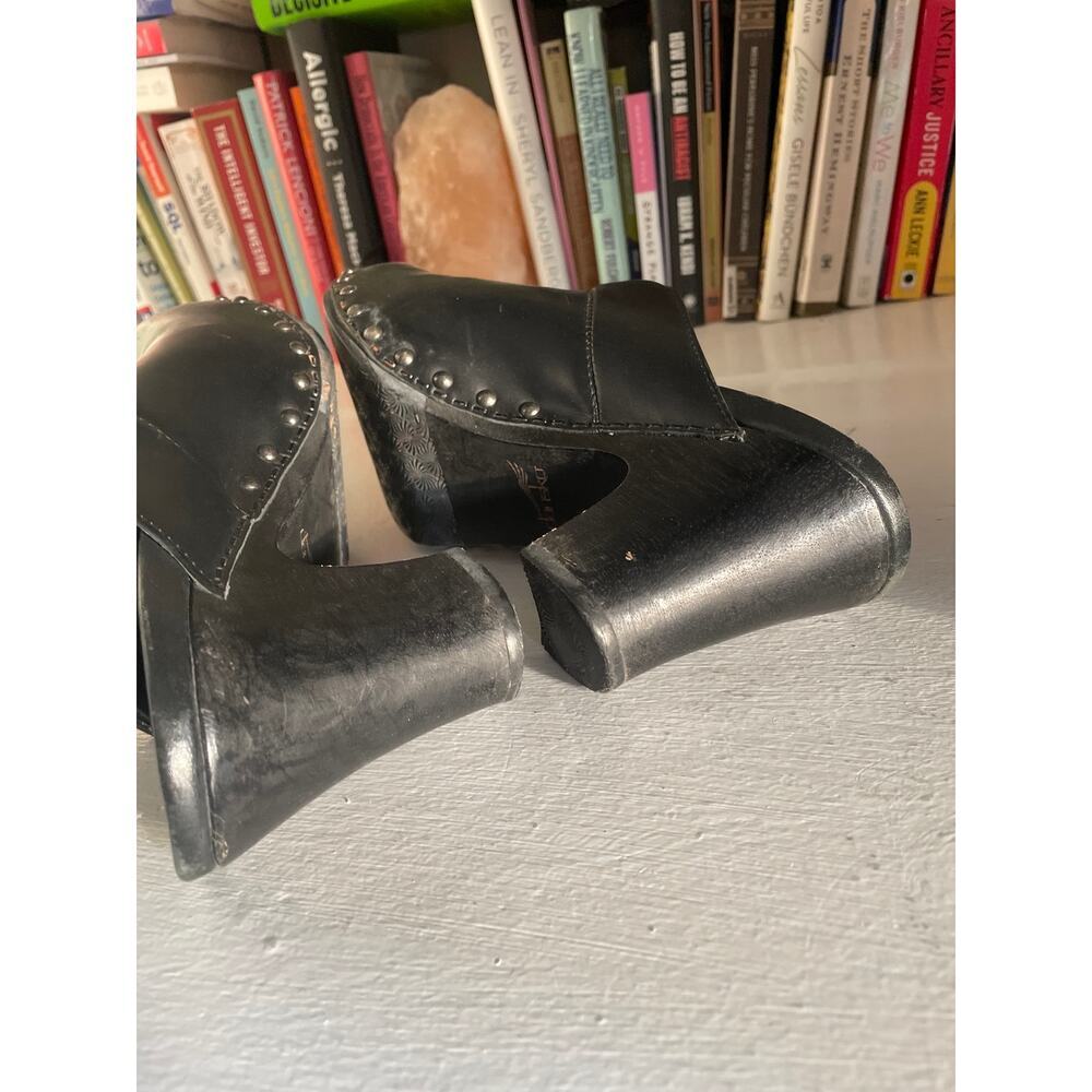 Dansko RAE Studded Mules Clogs Women US 9 (EU 39) Black Leather Slide Clog 3.5" - Picture 4 of 11